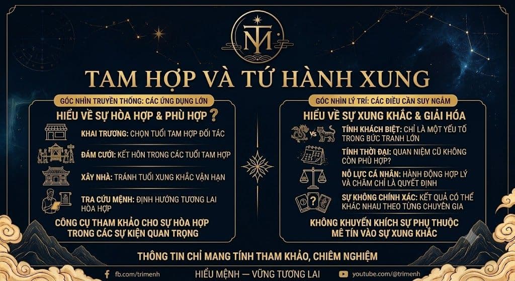 Tam Hợp và Tứ Hành Xung có thực sự quyết định vận mệnh?